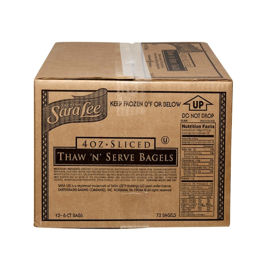 Sara Lee Thaw 'N' Serve Sliced Plain Bagel, 12 x 6 ct Case - DOT product image 5