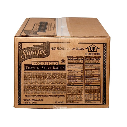 Sara Lee Thaw 'N' Serve Sliced Cinnamon Raisin Bagel, 12 x 6 ct Case - DOT product image 2