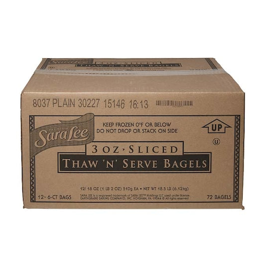 Sara Lee Sliced Thaw & Serve Plain Bagel, 12 x 6 ct Case - DOT product image 5