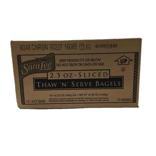 Sara Lee Sliced Thaw 'N' Serve Cinnamon Raisin Bagel, 12 x 6 ct Case - Breads, Rolls & Buns