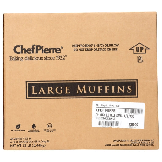 Chef Pierre Large Blueberry Muffins, 4 x 12 ct Case - DOT product image 2