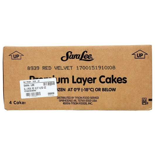 Sara Lee 9 Inch Premium Red Velvet Round Layer Cake, 4 x 53 oz Case - DOT product image 2