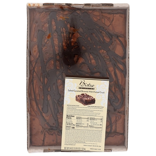 Bistro Collection Salted Caramel Brownie With Pretzel Crust, 4 x 54 oz Case - Bakery & Desserts