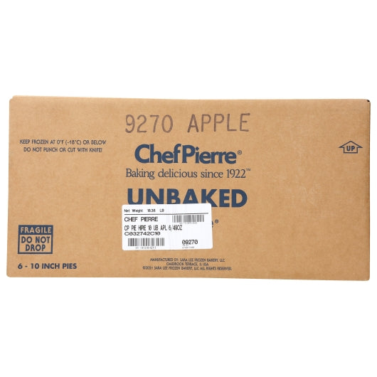 Chef Pierre 10 Inch Unbaked Apple Pie, 6 x 49 oz Case - DOT product image 6