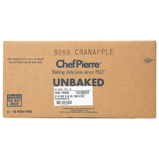 Chef Pierre 10 Inch Unbaked Apple Cranberry Pie, 6 x 51 oz Case - DOT product image 5