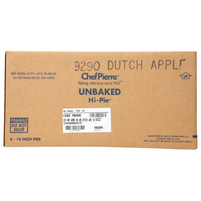 Chef Pierre 10 Inch Unbaked Dutch Apple Hi-Pie, 6 x 47 oz Case - DOT product image 2
