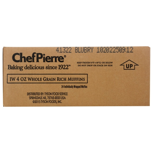 Chef Pierre INDIVIDUALLY WRAPPED Blueberry Whole Grain Muffin, 24 x 4 oz Case - DOT product image 4