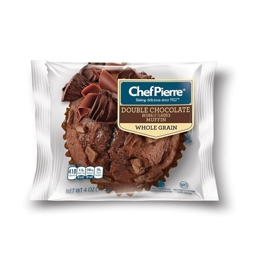 Chef Pierre Individually Wrapped Double Chocolate Whole Grain Muffin, 24 x 4 oz Case - Bakery & Desserts