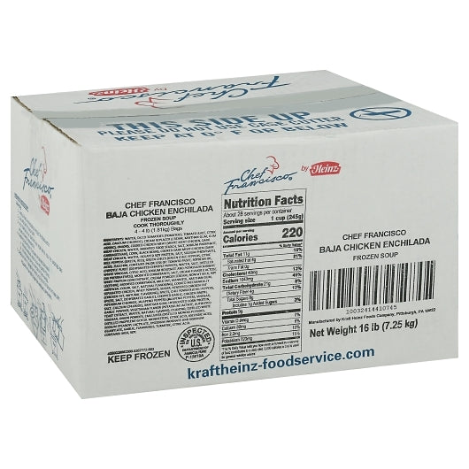 Chef Francisco Baja Chicken Enchilada Soup, 1 x 16 lb Case - DOT product image 2