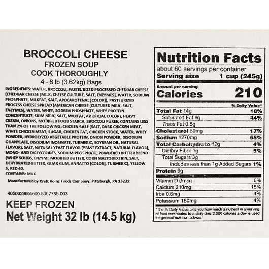 Chef Francisco Cheese With Broccoli Soup, 4 x 8 lb Case - DOT product image 7