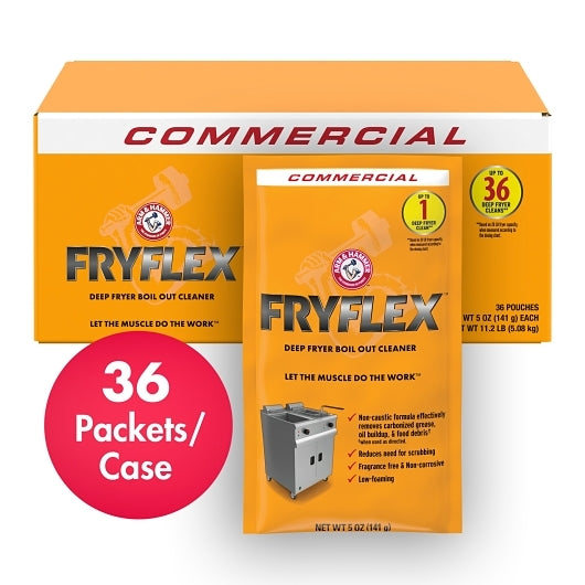 Fryflex Arm & Hammer Deep Fryer Boil Out Cleaner Packets, 36 x 5 oz Case - Cleaners & Sanitizers