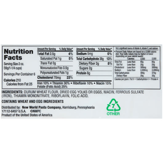 Light N Fluffy Pasta Medium Egg Noodles, 12 x 12 oz Case - Pantry Ingredients