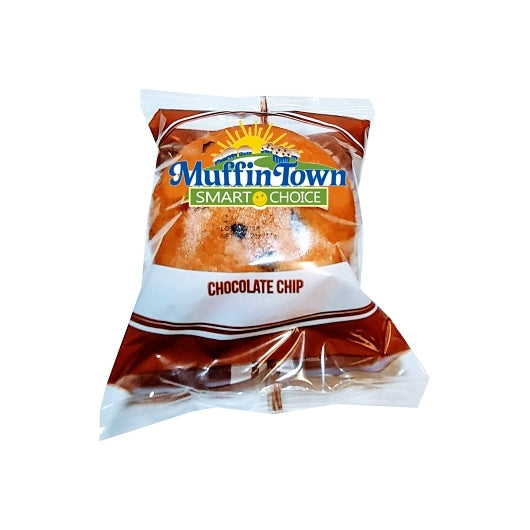 Muffin Town Individually Wrapped Smart Choice Whole Grain Chocolate Chip Muffin, 96 x 2 oz Case - Breads, Rolls & Buns