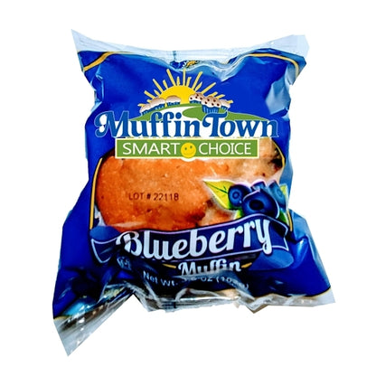 Smart Choice Blueberry Individually Wrapped Smart Choice Whole Grain Blueberry Muffin, 48 x 3.6 oz Case - Breads, Rolls