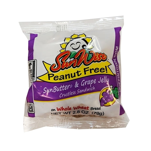 Sunwise Individually Wrapped Peanut Free Sun-Butter & Grape Jelly Crustless Sandwich, 96 x 2.8 oz Case - Condiments &