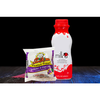Sunwise Individually Wrapped Peanut Free Sun-Butter & Grape Jelly Crustless Sandwich, 96 x 96 x 2.8 oz Case - GS1 styled product image