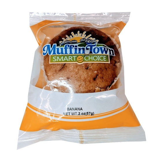 Muffin Town Smart Choice Banana Muffin, 72 x 2 oz Case - Breads, Rolls & Buns