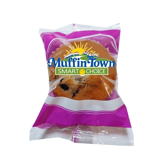 Muffin Town Individually Wrapped Smart Choice Whole Grain Blueberry Muffin, 48 x 3.1 oz Case - Breads, Rolls & Buns