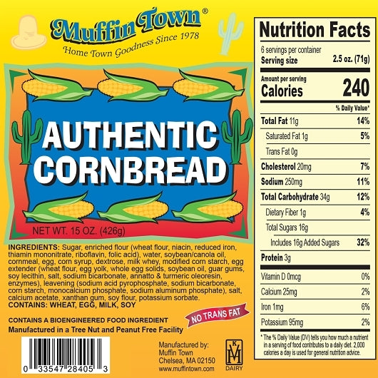 Muffin Town Cornbread Loaf, 12 x 15 oz Case - DOT product image 6