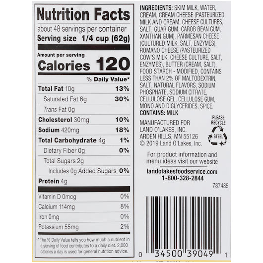Sauce Alfredo SAUCE, 6 x 6.625 lb Case - DOT product image 6