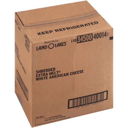 Land O Lakes Shredded Extra Melt White American Cheese, 4 x 5 lb Case - DOT product image 4