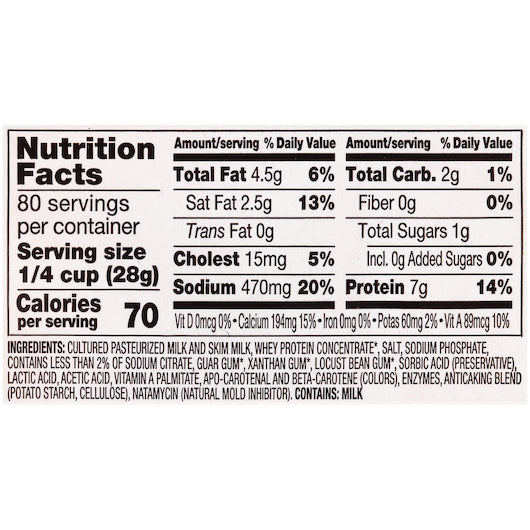 Land O Lakes Shredded Yellow Reduced Fat American Cheese, 4 x 5 lb Case - DOT product image 5