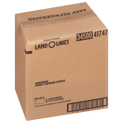 Land O Lakes Shredded Yellow Sharp Cheddar Cheese, 4 x 5 lb Case - DOT product image 4