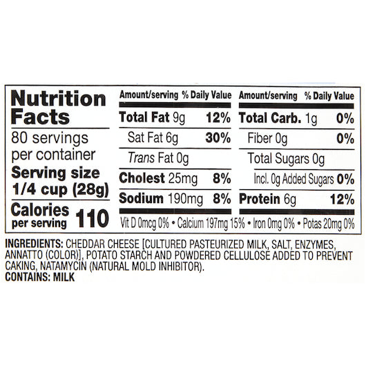 Land O Lakes Shredded Yellow Sharp Cheddar Cheese, 4 x 5 lb Case - DOT product image 7
