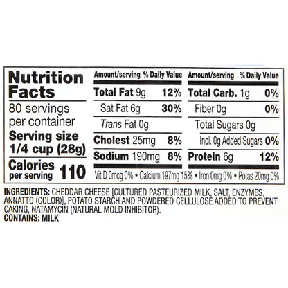 Land O Lakes Shredded Yellow Sharp Cheddar Cheese, 4 x 5 lb Case - DOT product image 7