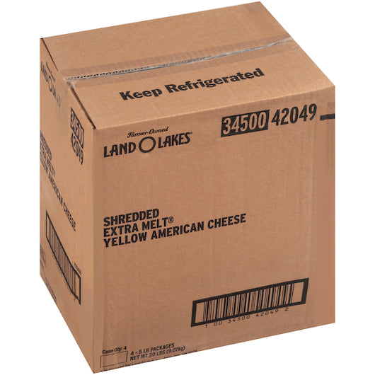 Land O Lakes Shredded American Cheese, 4 x 5 lb Case - DOT product image 3