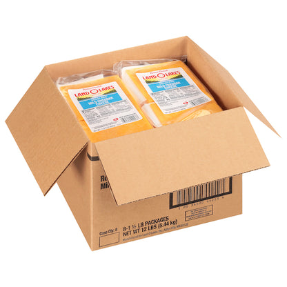 Land O Lakes Interleaf Readipac Yellow Sliced Mild Cheddar Cheese, 8 x 1.5 lb Case - DOT product image 4
