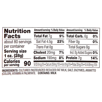 Land O Lakes 25% Reduced Fat Mild Yellow Cheddar Cheese Cube, 4 x 5 lb Case - DOT product image 4