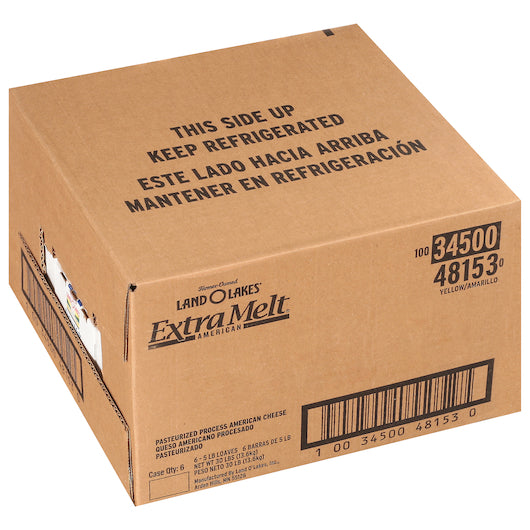 Land O Lakes Extra Melt Yellow Processed American Cheese, 6 x 5 lb Case - DOT product image 5