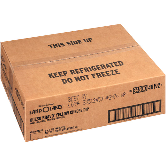 Land O Lakes Performance Sauces Queso Bravo Yellow Cheese Dip With Jalapeno And Red Pepper, 6 x 5 lb Case - DOT product image 4