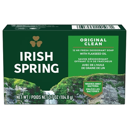 Irish Spring Original Bar Soap Regular, 8 x 3 x 3.7 oz Case - Cleaners & Sanitizers
