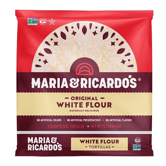 Maria & Ricardo's 10" White Flour Tortillas, 12 x 6 x 2.621 oz Case - Pantry Ingredients