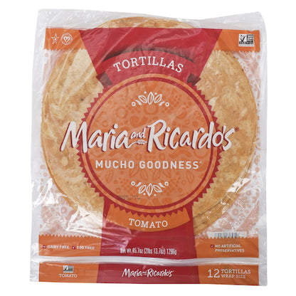 Maria and Ricardos 12 INCH TOMATO FLOUR TORTILLAS, 10 x 12 each Case - DOT product image 2