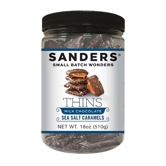 Sanders Milk Chocolate Sea Salt Caramel Thins, 6 x 18 oz Case - Candy & Confections - image 2