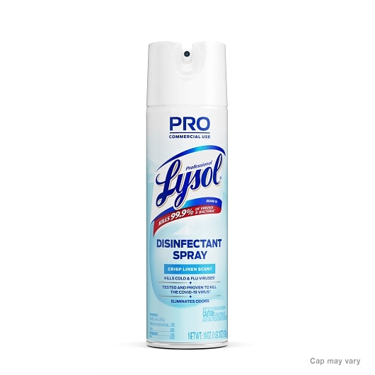Lysol Disinfectant Spray Crisp Linen, 12 x 19 oz Case - Cleaners & Sanitizers