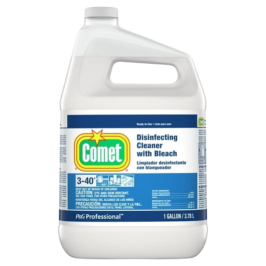 Comet Professional Disinfecting CLEANER WITH BLEACH ready to use refill, 3 x 1 GA Case - Front/center packaged product image