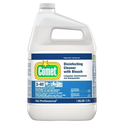 Comet Professional Disinfecting CLEANER WITH BLEACH ready to use refill, 3 x 1 GA Case - Front/center packaged product image