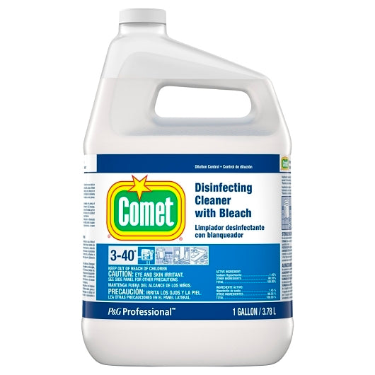 Comet Professional Liquid CLEANER WITH BLEACH DISINFECTING Concentrate Closed Loop, 3 x 1 GA Case - Front/center packaged product image