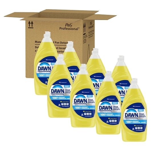 Dawn Professional Manual Pot and Pan Detergent Dish Soap Lemon Scent Concentrate, 8 x 38 oz Case - Alternate product angle or state