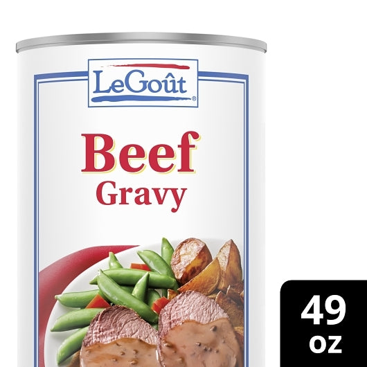 LeGout Beef Heat & Serve Gravy, 12 x 3 lb Case - Condiments & Sauces
