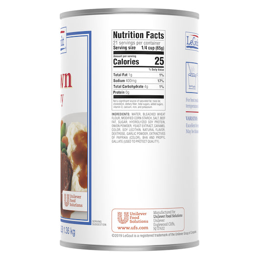 LeGout Brown Gravy, 12 x 48 oz Case - DOT product image 6