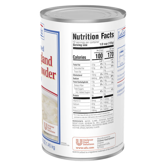 LeGout New England Clam Chowder Soup, 12 x 50 oz Case - DOT product image 3