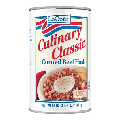LeGout Corned Beef Hash Heat & Serve Canned Entree, 12 x 51 oz Case - DOT product image 3
