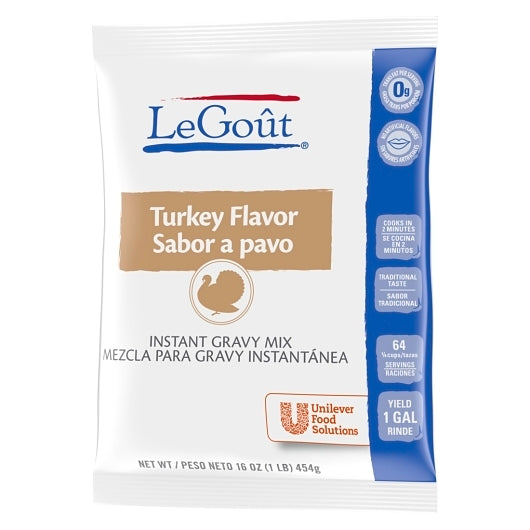 Turkey Flavor Gravy Instant Turkey Flavor Gravy Mix, 8 x 1 lb Case - Alternate product angle or state