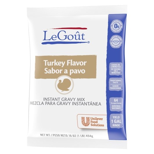 Turkey Flavor Gravy Instant Turkey Flavor Gravy Mix, 8 x 1 lb Case - Alternate product angle or state