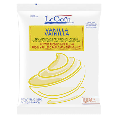 LeGout Vanilla Flavored Instant Pudding Mix, 12 x 24 oz Case - Spices Seasonings